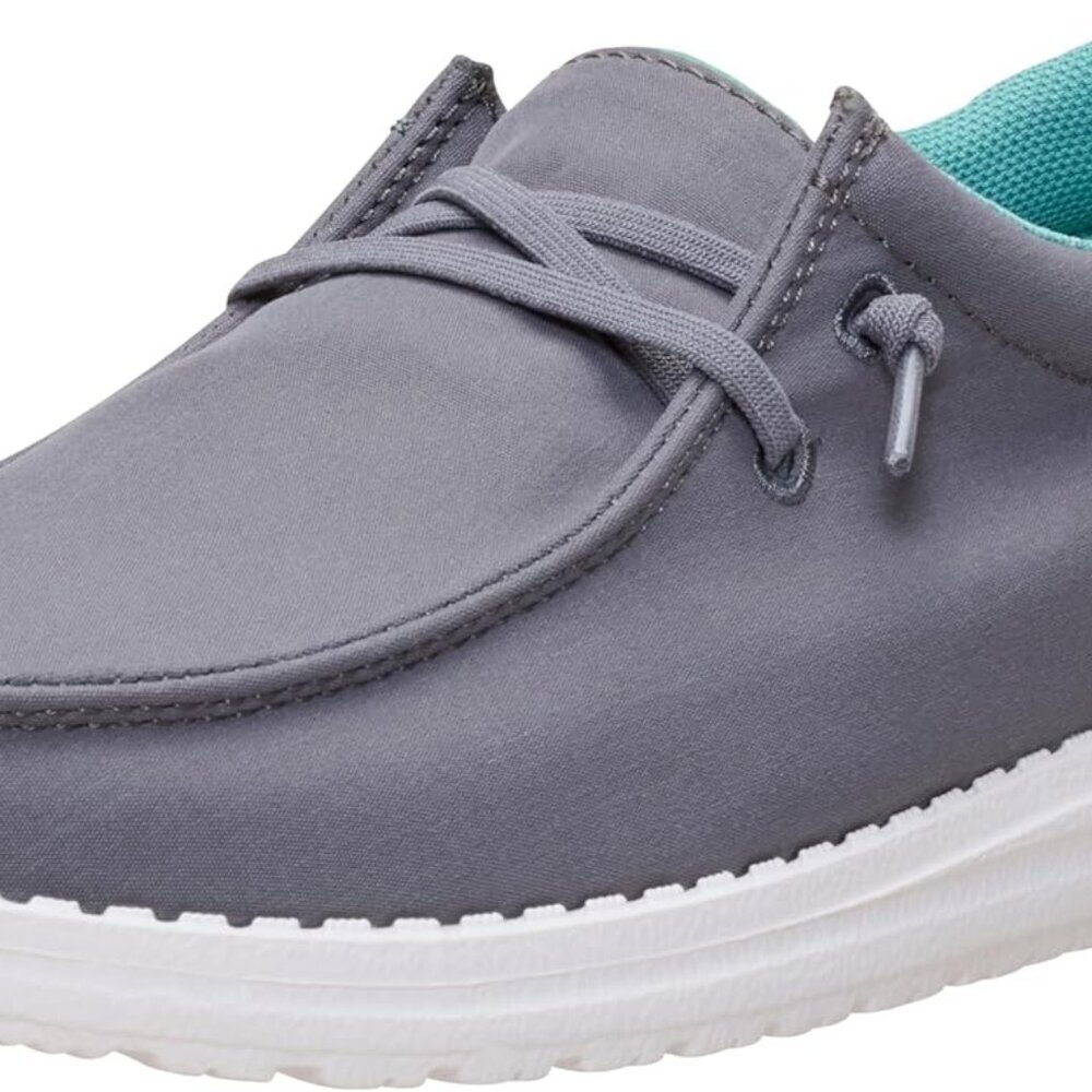 Women’s Mesh Rubber Loafers Charcoal Turquoise Size 10 Slip-On Travel Shoe